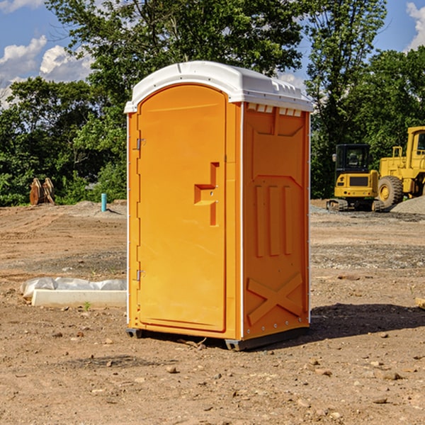 how often are the porta potties cleaned and serviced during a rental period in Rio Frio